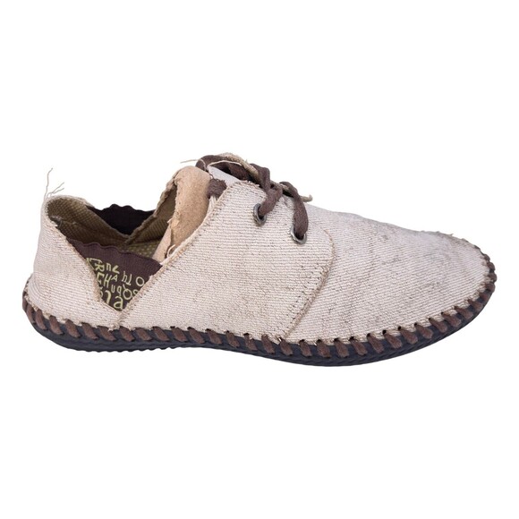 Canvas Rubber Sole Lace up Shoes Ash/White Color Made in Spain Size 7.5 -8 - Picture 3 of 6